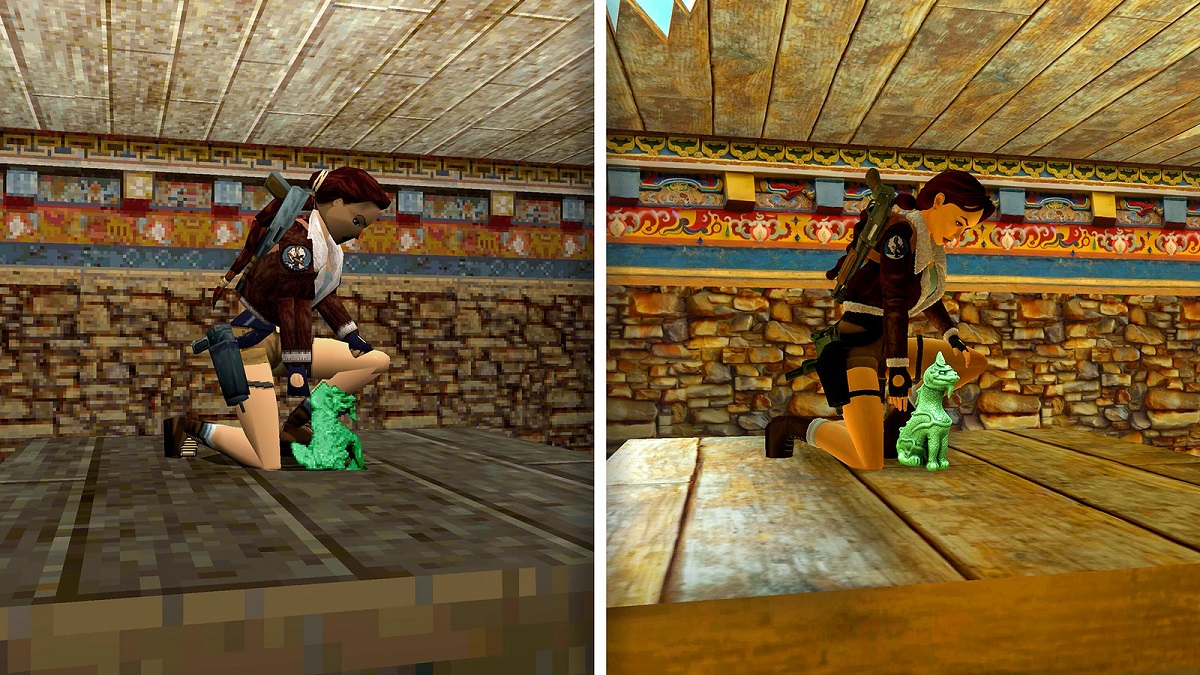 Tomb Raider: the original Lara Croft on the left and the remastered version on the right.