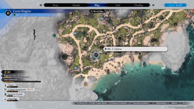 Final Fantasy 7 Rebirth NC-3 Zipline location
