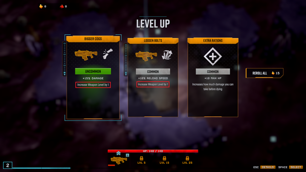 How can you increase Weapon Level in Deep Rock Galactic: Survivor