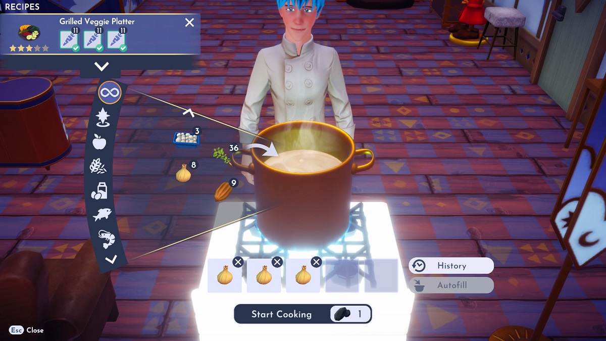 How to make Grilled Vegetables in Disney Dreamlight Valley