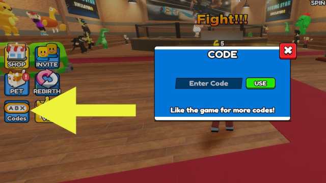How to redeem codes in Boxing Star Simulator