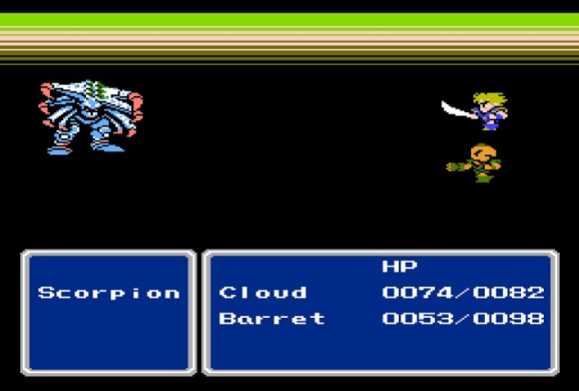 Final Fantasy VII FF7 ​​Demake-Kampfbildschirm