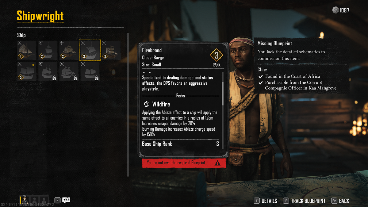 Skull and Bones: Firebrand Barge Ship Blueprint Location