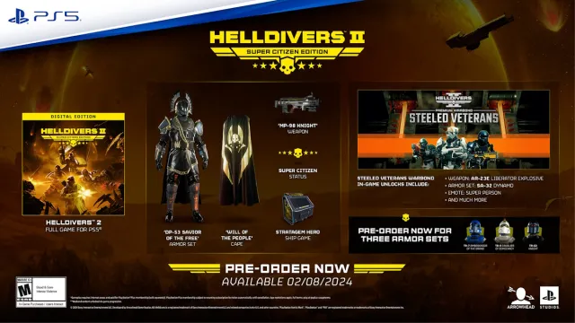 Helldivers 2 stratagem hero ship game special edition information graph explaining how to get the game and other items