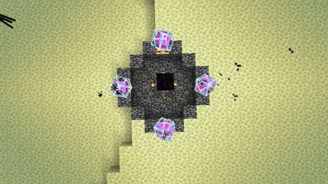 Кристаллы Minecraft End вокруг портала