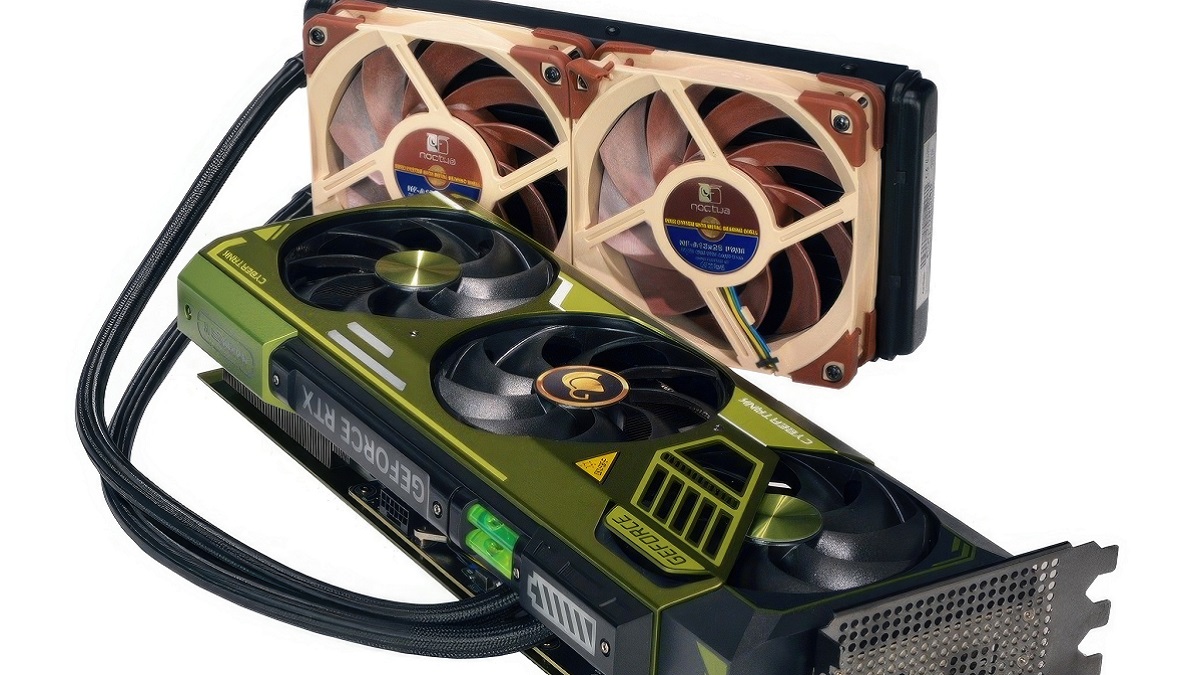 Nvidia RTX 4080 SUPER auf weißem Hintergrund.