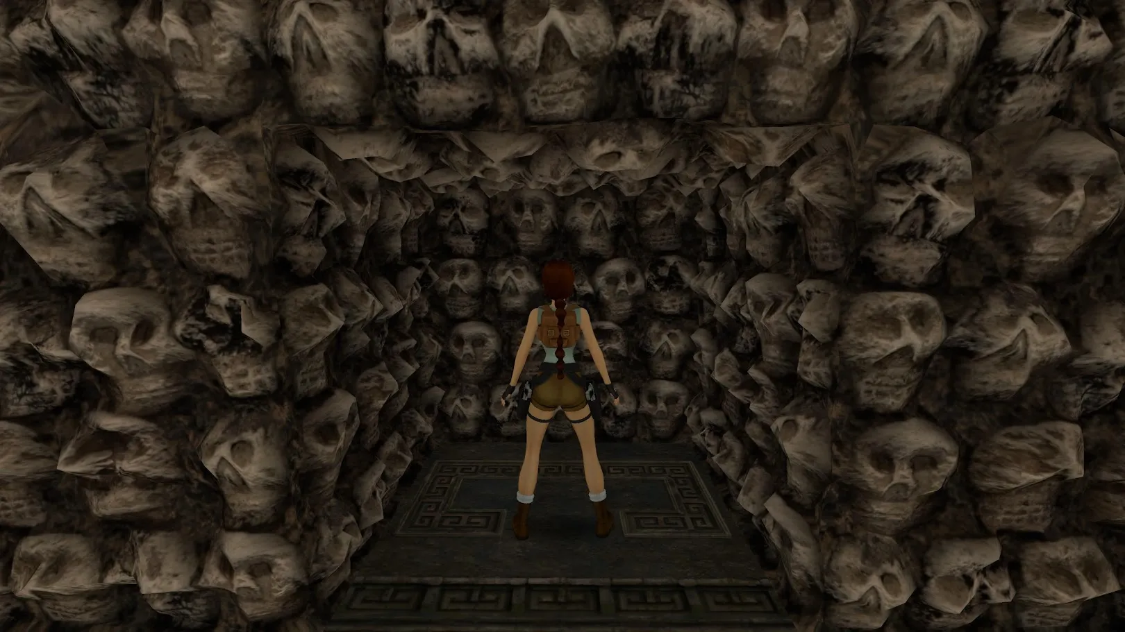 Lara Croft and a bunch of Skulls
