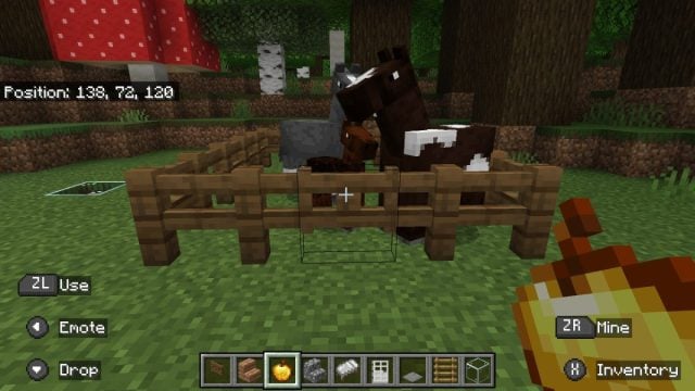Two adult horses in Minecraft