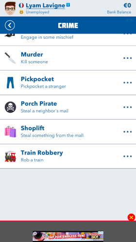 Robbing a train in BitLife