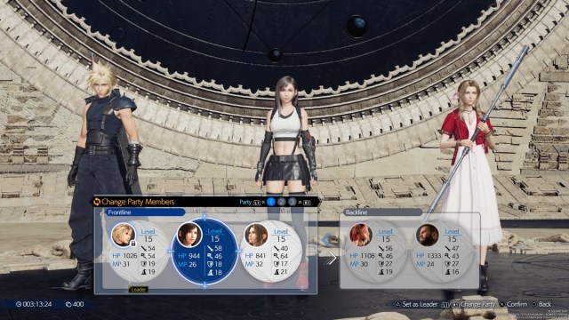 Changing party members in Final Fantasy 7 Rebirth