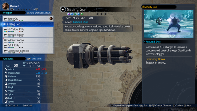 FF7 Rebirth Barret Gatling Gun