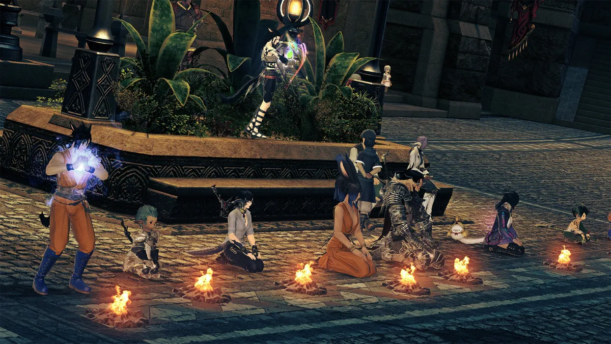 Players coming together to play tribute to Akira Toriyama in FFXIV