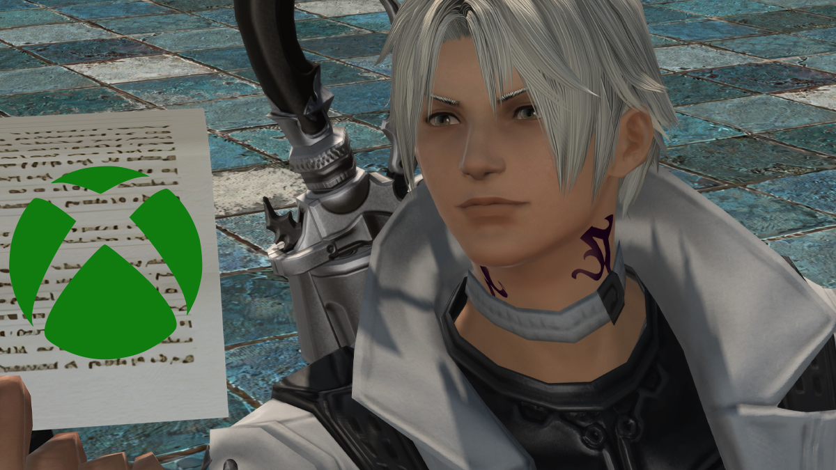 Thancred from FFXIV, with an edited in Xbox logo to represent Xbox Coins