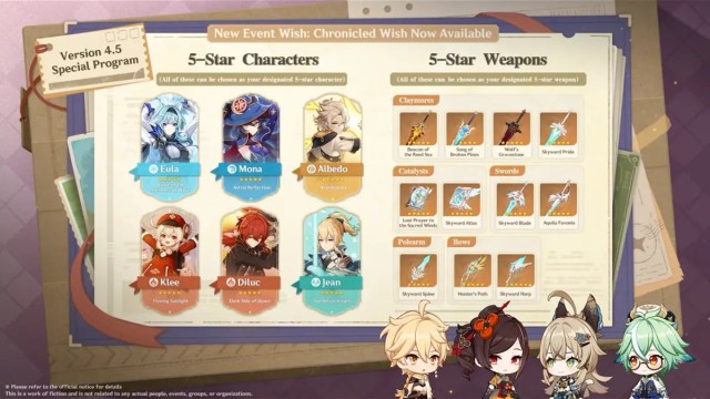 The 4.5 Chronicled Wish banners during the livestream