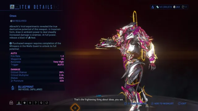 How to get the Onos in Warframe