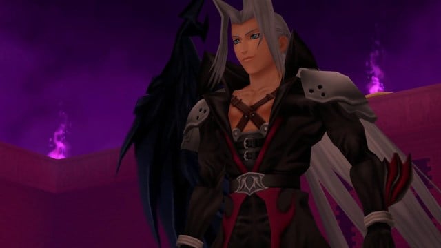 Sephiroth as he appears in the first Kingdom Hearts