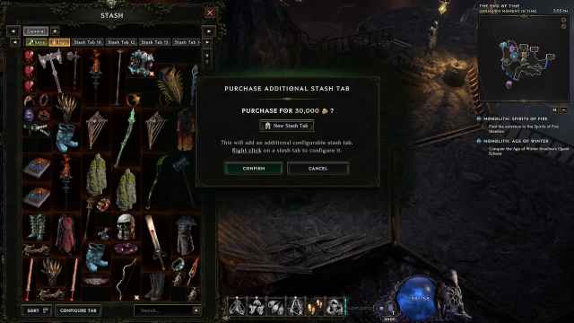 Last Epoch stash tabs are cheaper after new patch