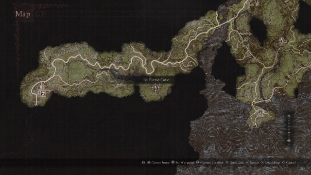 Where is Rodge in Dragon's Dogma 2? Dragon's Dogma 2 Map to putrid Cave Prey for the Pack