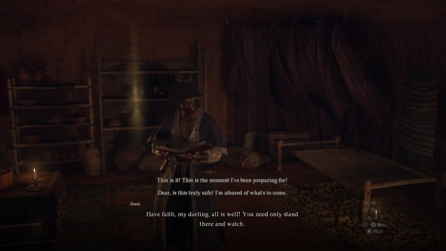 Dragon's Dogma 2 Isaac reading from On the Transference of Souls.