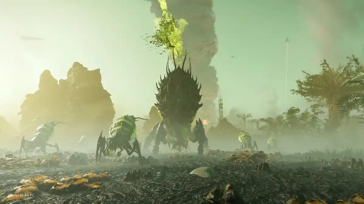 The terrifying Bile Spewer enemy in Helldivers 2