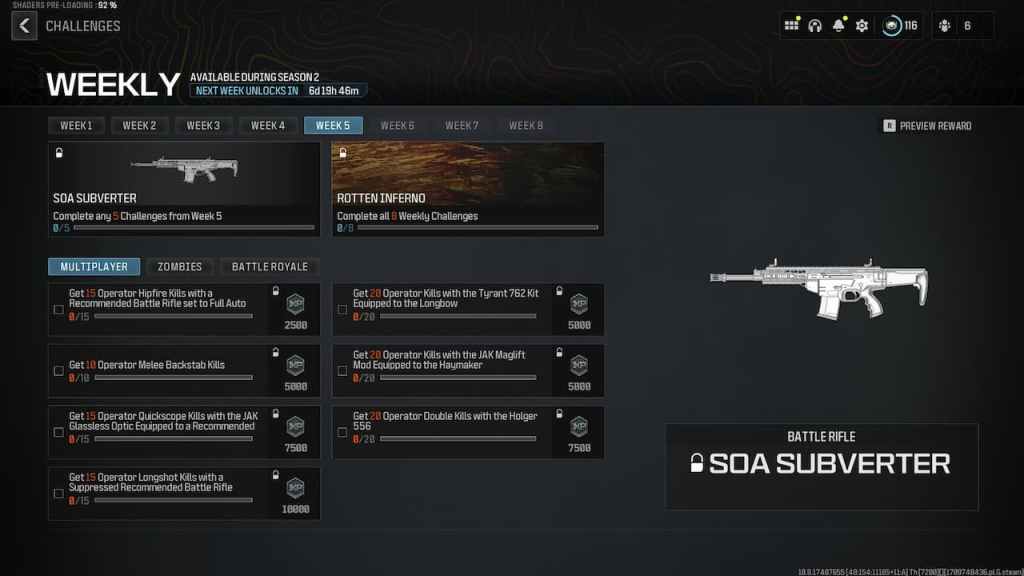 Week 5 weekly challenges in Call of Duty Modern Warfare 3