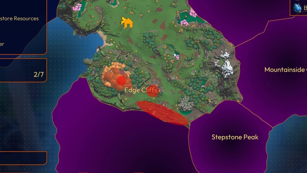 Where to find and farm Copper in Lightyear Frontier location of copper deposits on the edge cliffs map
