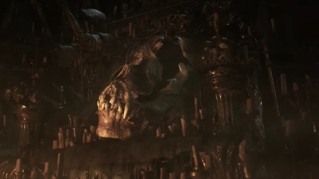 A skull-shaped zone in Bloodborne