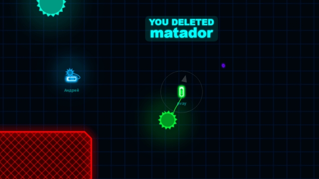 Brutal.IO with the "You deleted Matador" text