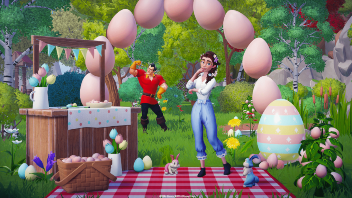 The official artwork for the Eggstravaganza event in Disney Dreamlight Valley