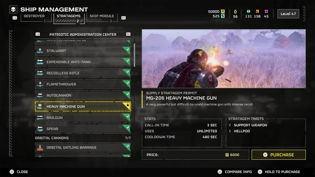 The MG-206 machine gun in Helldivers 2