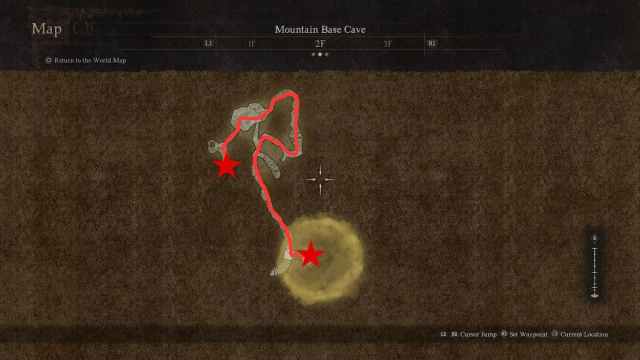 Mountain Base Cave path in Dragon's Dogma 2