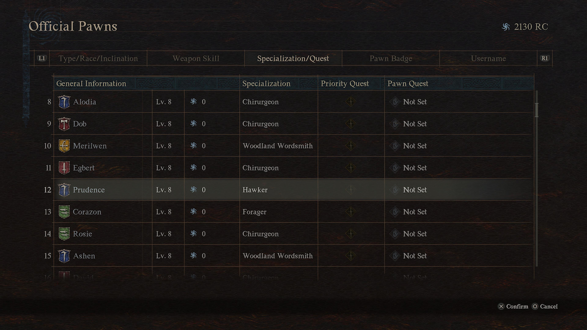Choosing a Hawker Pawn in Dragon's Dogma 2