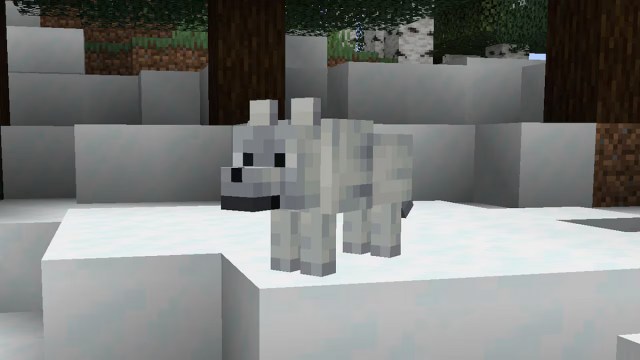 Snowy Wolf in Minecraft