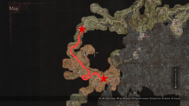 Checkpoint Rest Town to Battahl path in Dragon's Dogma 2