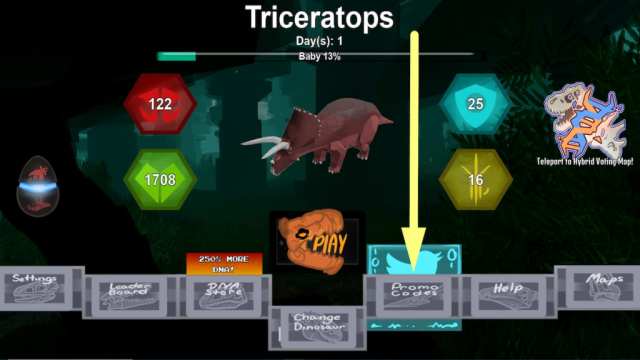 How to redeem codes in Dinosaur Simulator