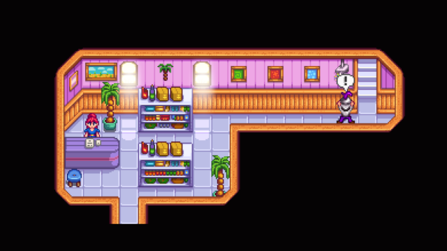 The entrance to the Casino inside the Oasis in Stardew Valley