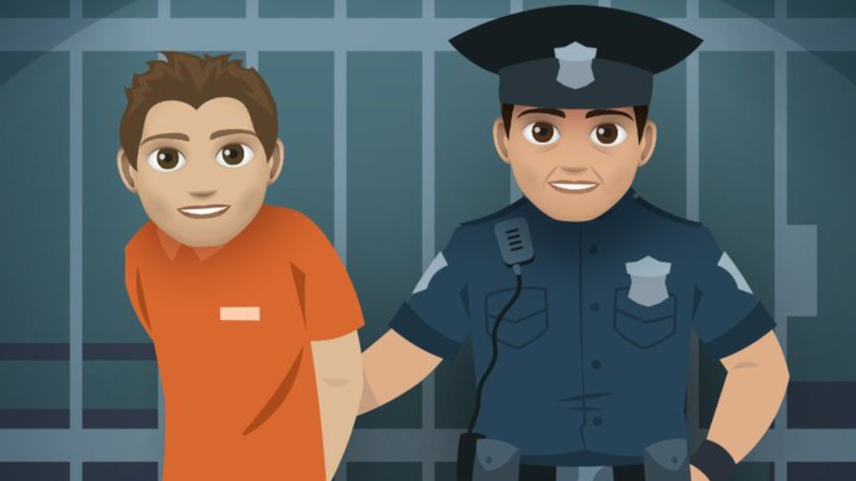 Character in prison in Bitlife