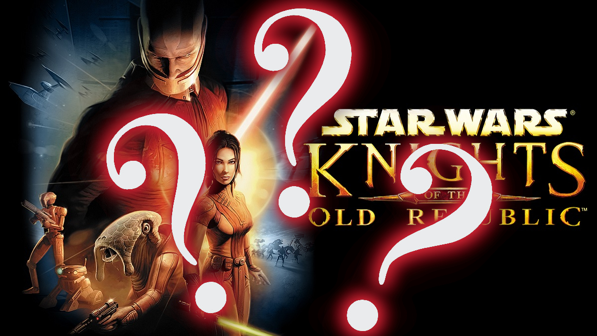 Knights of the Old Republic title screen with three question marks across it.