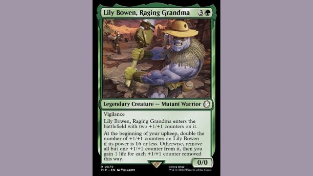 lily bowen raging grandma magic the gathering fallout set with vigilance