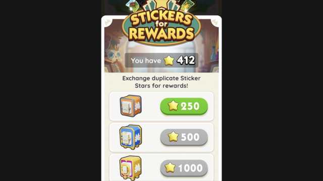 Monopoly GO Sticker Star Rewards