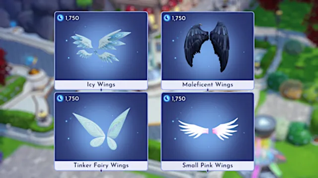 Wings that have previously featured in the Disney Dreamlight Valley Premium Shop