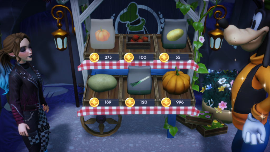 Goofy's Forgotten Lands stall in Disney Dreamlight Valley