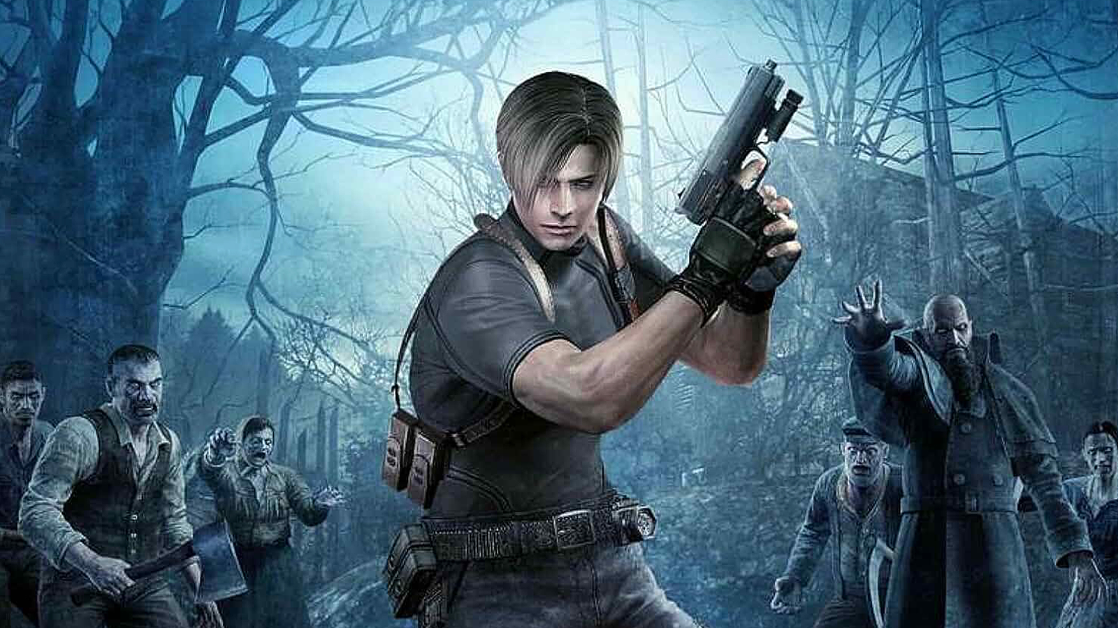 Leon in the Resident Evil 4 poster