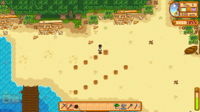 The best location for mining Clay in Stardew Valley fast, on the beach