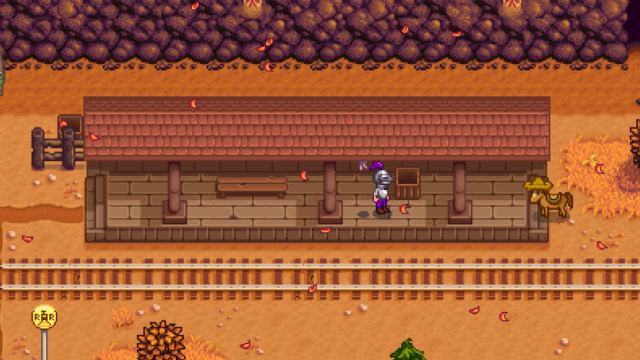 The box for a Rainbow Shell at the Train Station in Stardew Valley
