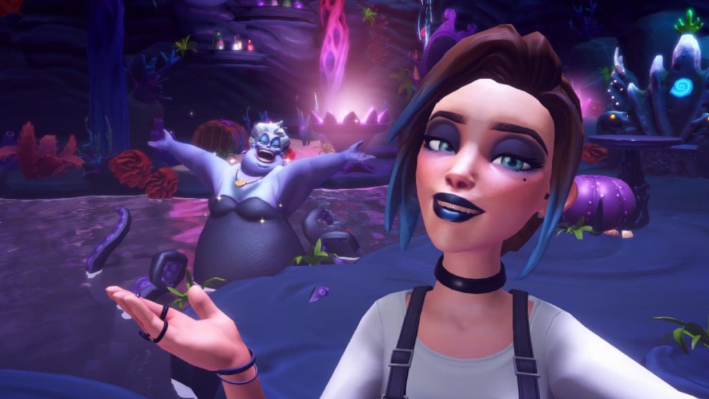 Ursula in her house in Disney Dreamlight Valley