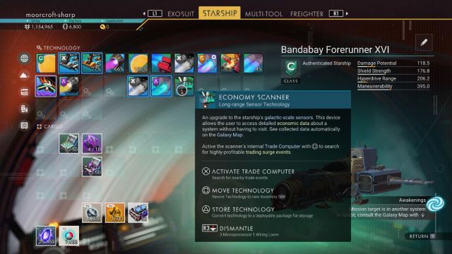 using economy scanner in no mans sky
