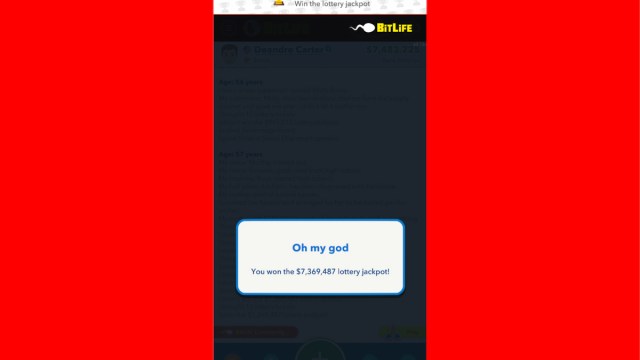 Lottery win in Bitlife