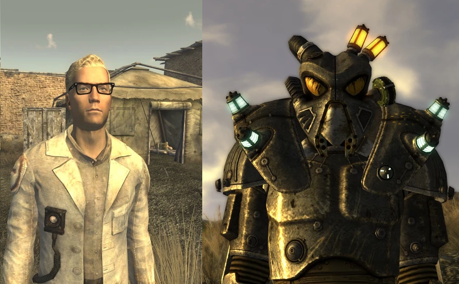 Gannon with and without his pwoer armor