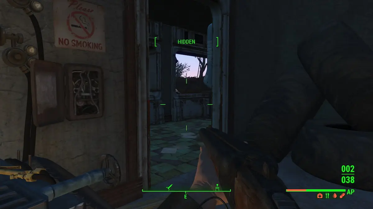 Stealth Mode in an abandoned diner in Fallout 4